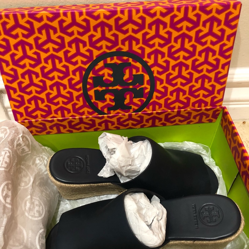 New Tory Burch Wedge Espadrille sz 6